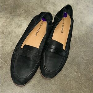 Lucky Brand Black Flats Classic Penny Loafers